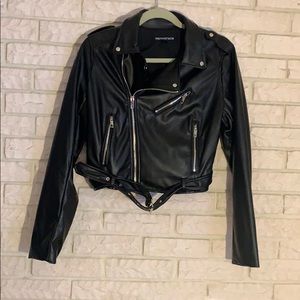 Who What Wear vegan leather moto jacket